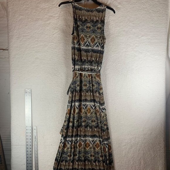 Mlle Gabrielle Women's Geometrical Pattern Cowl Neck Maxi Dress Multi Sz S 10061 - Picture 11 of 13